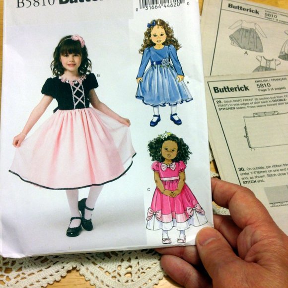 Uncut, factory folded Butterick B5810 girl's sewing pattern - Picture 3 of 10